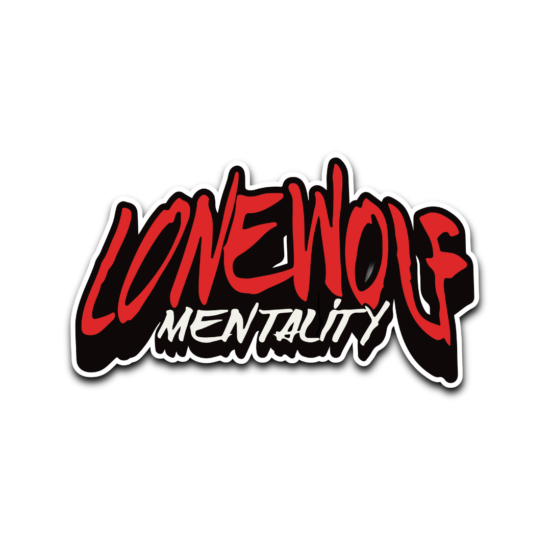 LONEWOLF MENTALITY RED STICKER