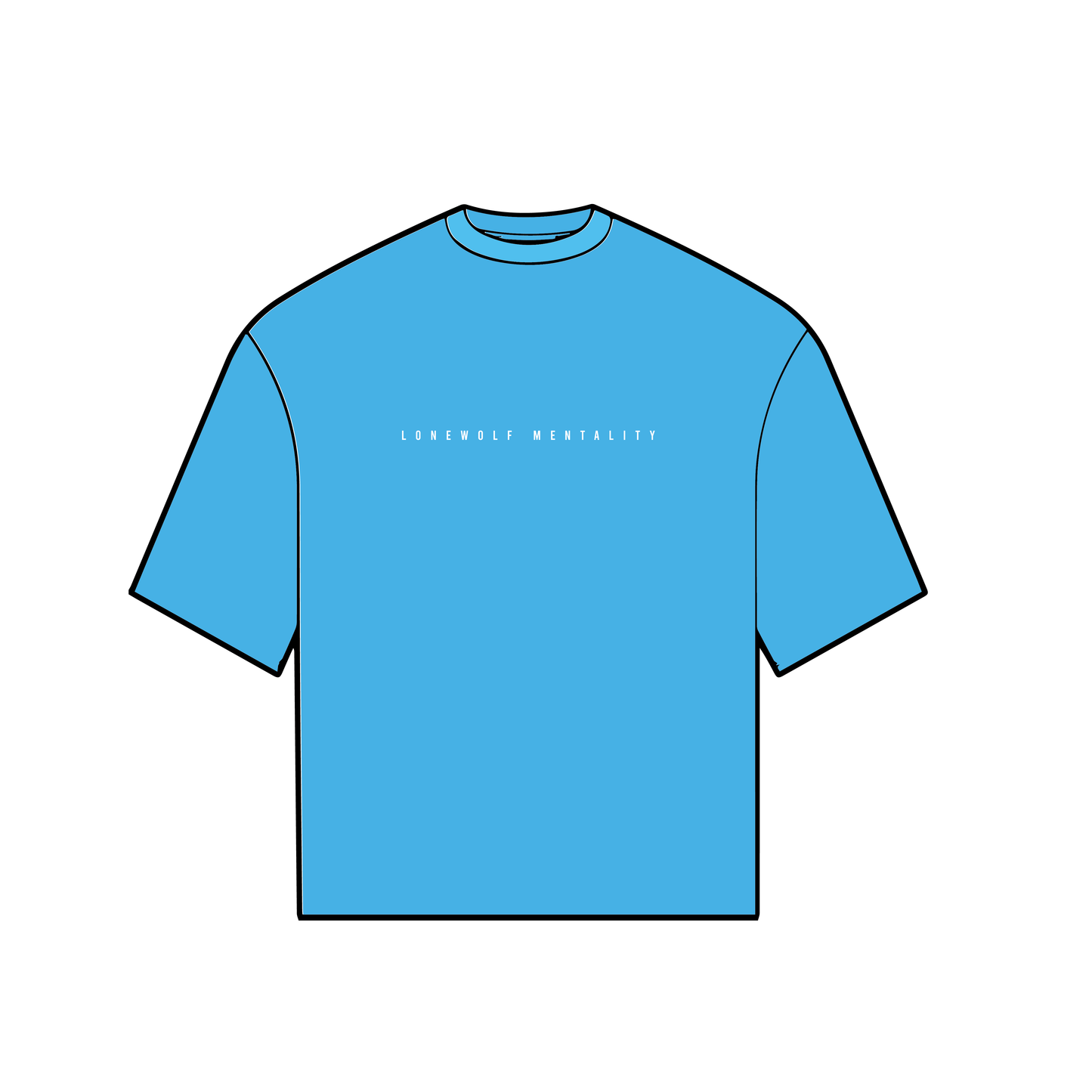 ANTI-MEDIOCRE CLUB OVERSIZED TEE CYAN BLUE